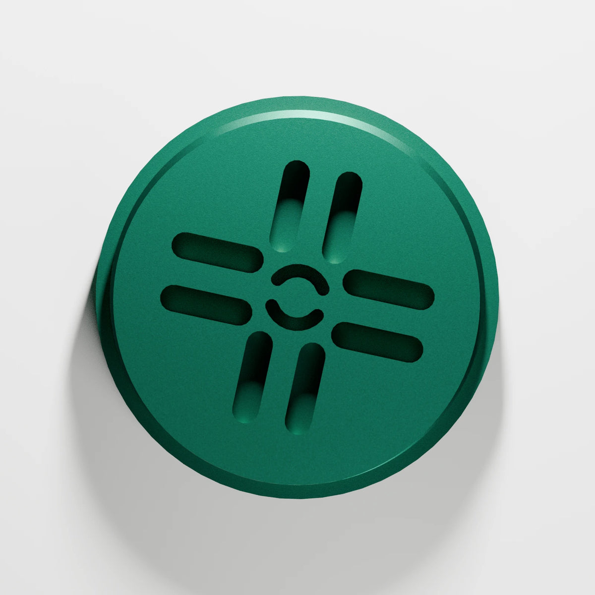 M1 Internal Chamber Cap — Emerald, underside view