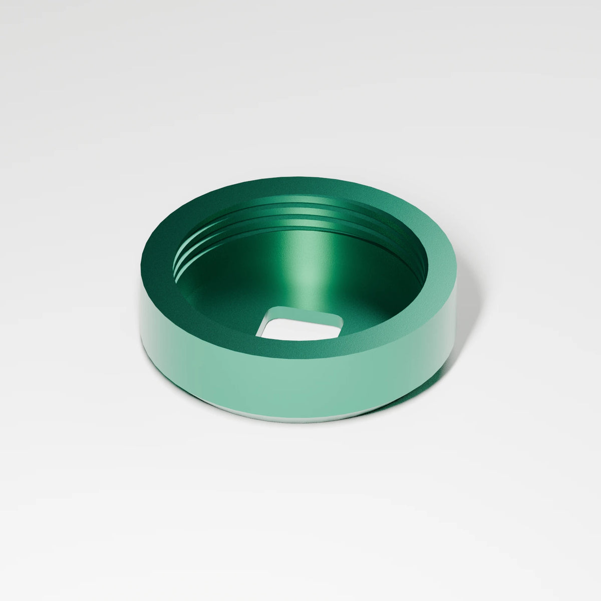 M2/M3 Downstem Cap — Emerald, three quarter view