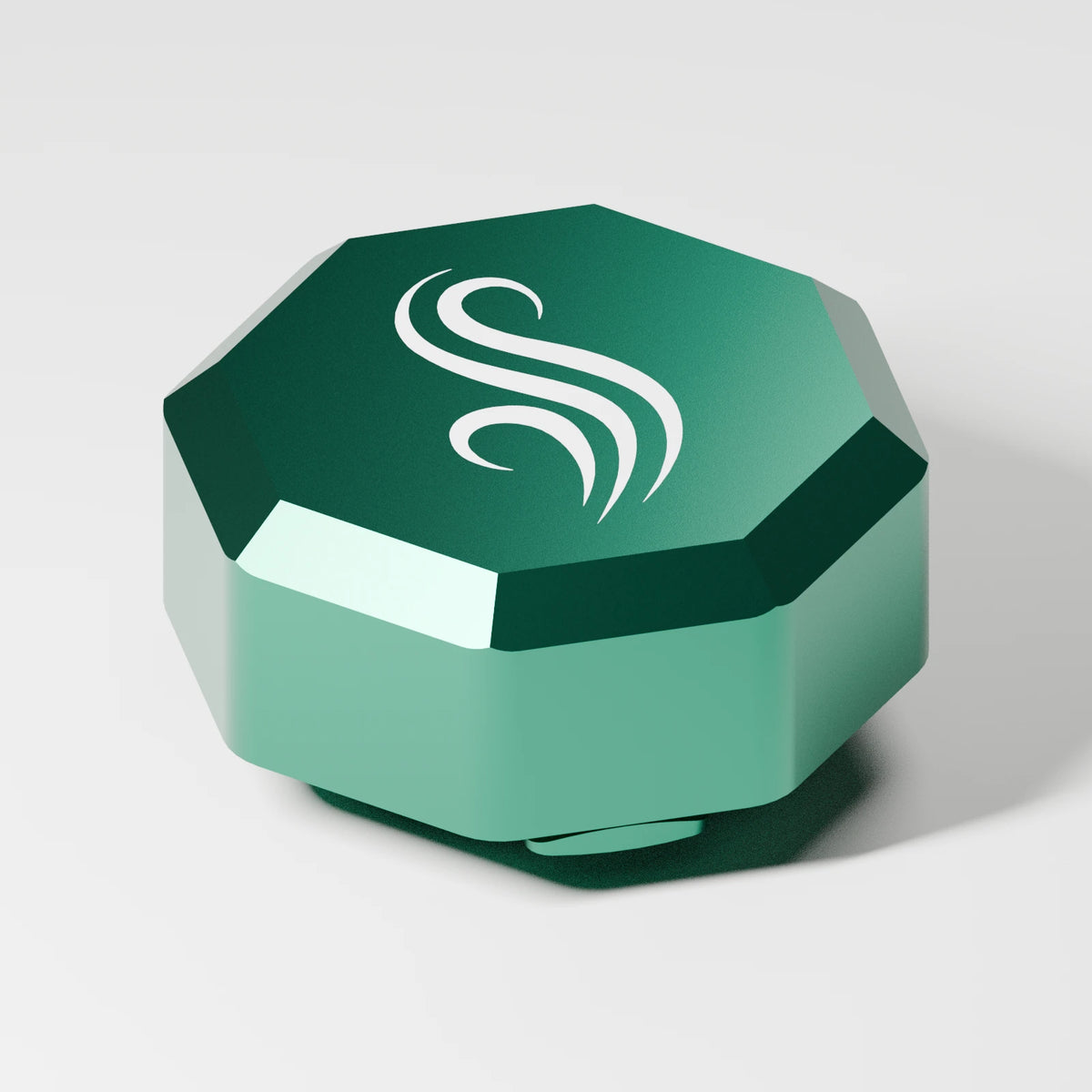 M2/M3 Downstem Odor Cap — Emerald, three quarter view