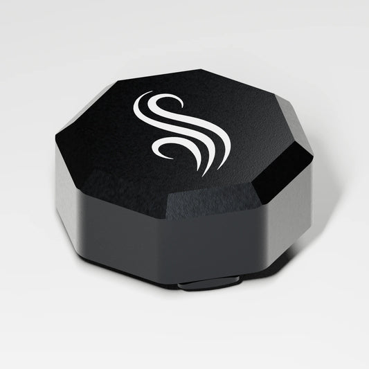M2/M3 Downstem Odor Cap — Obsidian, three quarter view