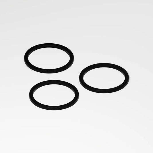 Medium O-ring (Pack of 3) — Fixed black silicone, three quarter view
