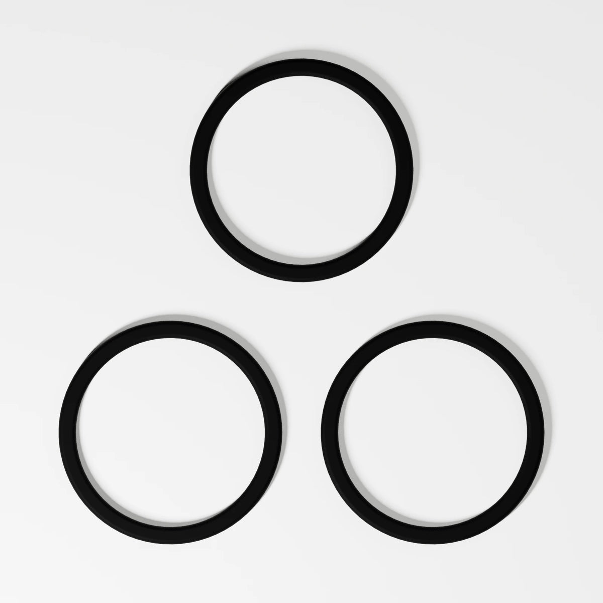 Medium O-ring (Pack of 3) — Fixed black silicone, top view