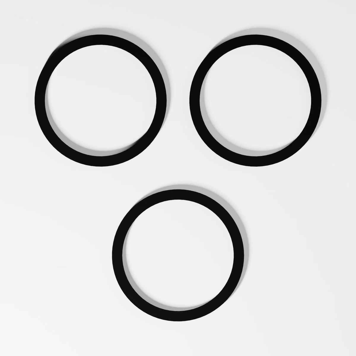 Medium O-ring (Pack of 3) — Fixed black silicone, underside view