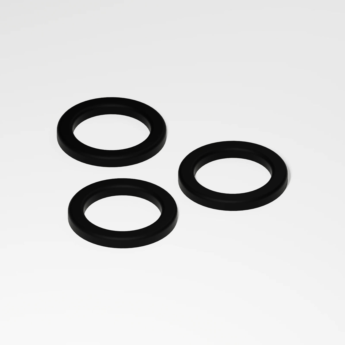 Small O-Ring (Pack of 3) — Fixed black silicone, three quarter view