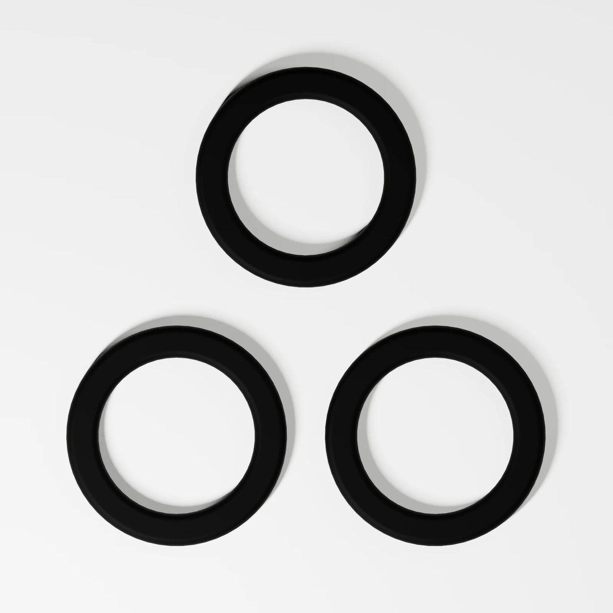 Small O-Ring (Pack of 3) — Fixed black silicone, top view