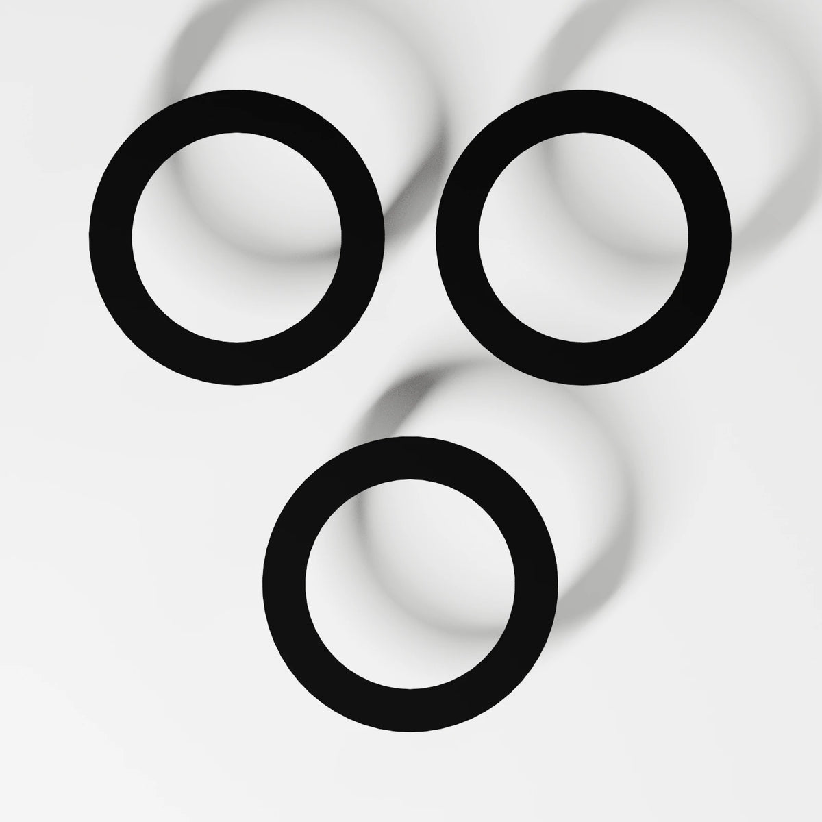 Small O-Ring (Pack of 3) — Fixed black silicone, underside view
