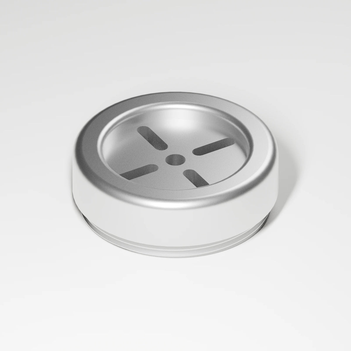 M1 Internal Chamber Cap — Platinum, three quarter view