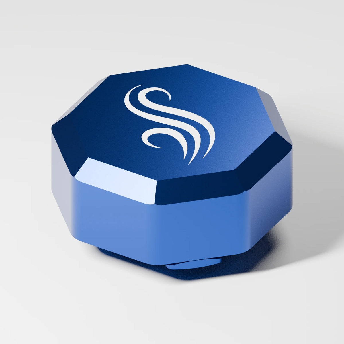 M2/M3 Downstem Odor Cap — Sapphire, three quarter view